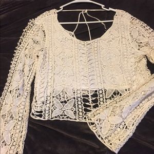 Lacy top beige